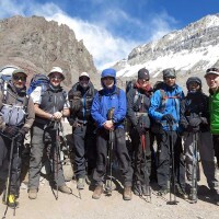 Aconcagua Team departing Base Camp to climb up to Camp 1