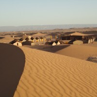 Camp at Cheggaga dunes, Morocco