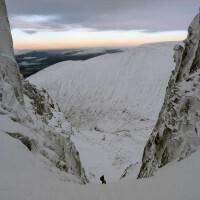 Climber descending Number 3 Gully