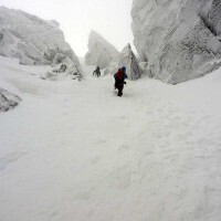 Climbers in Number 3 Gully Ben Nevis