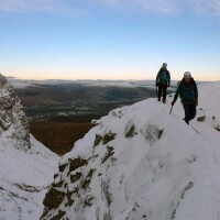 Climbers on Tower Ridge