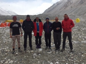 The Everest Team, L to R: Mick, Andy T, Andy W, Andy S, Ali and Chris