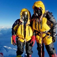 James (L) and Chris on the summit