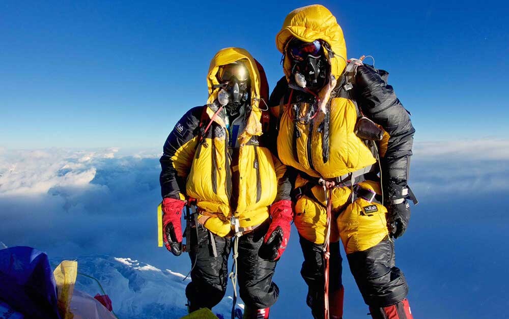 James (L) and Chris on the summit