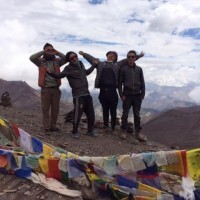 Our team of helpers on the top of the pass whole group.