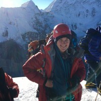 A happy Emma on the summit of Island Peak.