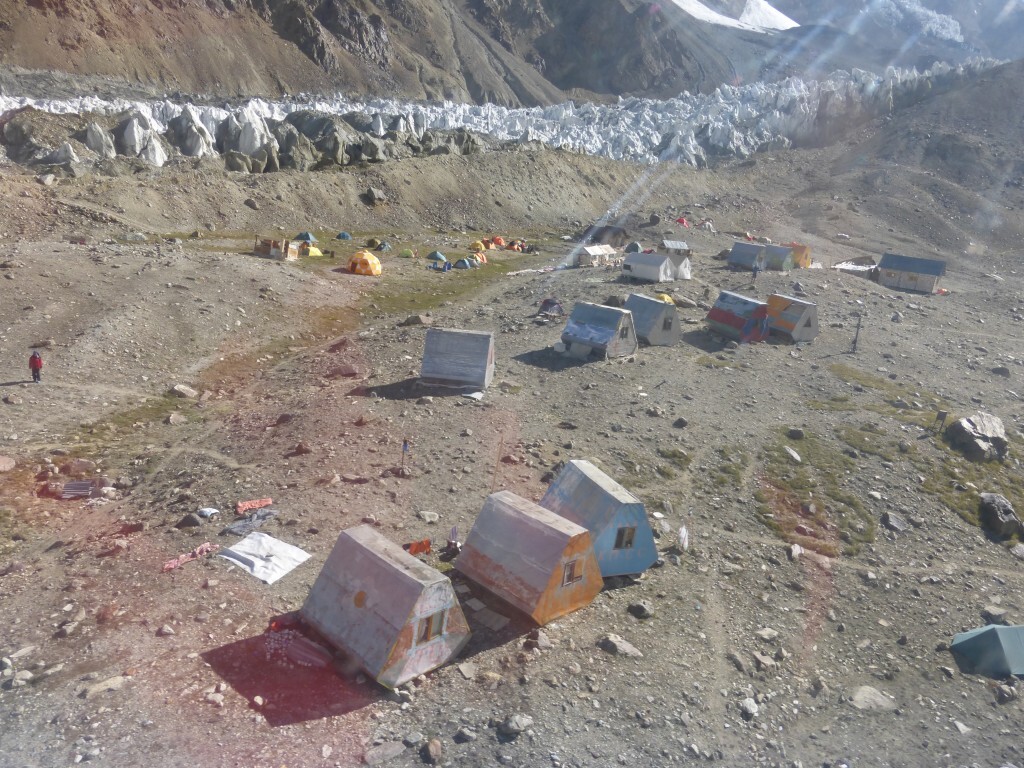 Korzhenevskaya Base Camp from the air