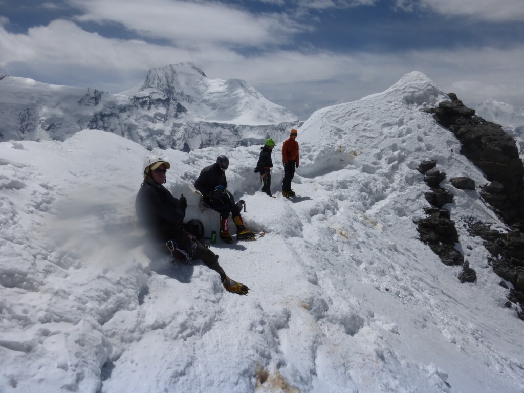 Taking a break at the 'Eagle's Nest' 6000m