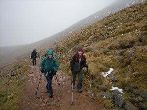 Making progress up the mountain track