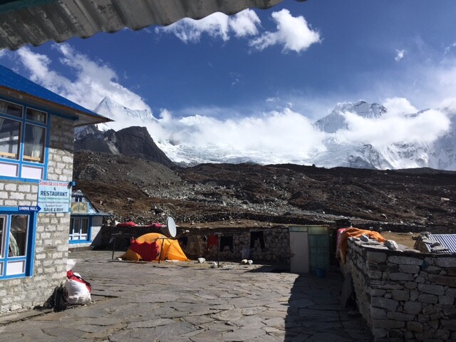 Looking towards Island Peak from Chukkung tea house