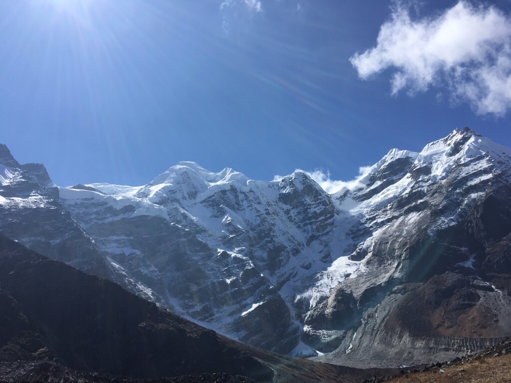 The stunning view seen on today’s trek up to Khare