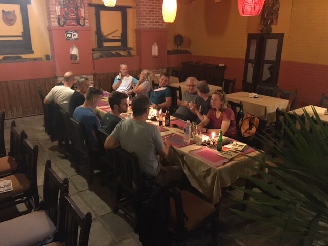 Ama Dablam, Baruntse & Himlung Himal teams out for their pre-expedition meal