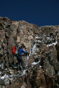 Christian on the last fixed line to camp 1 upper