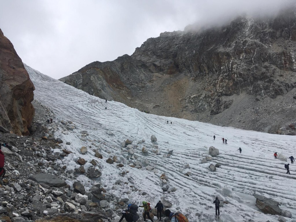 Crossing the glacier