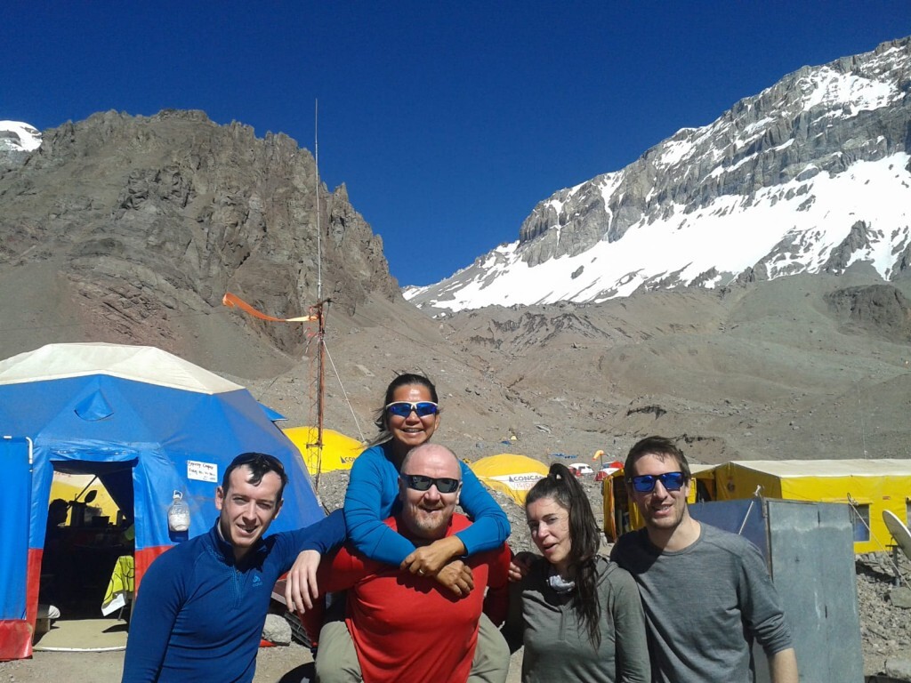 Adventure Peaks 29th Dec 2019 Team at Plaza Argentinas Base Camp