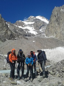 First Load Carry to Camp 1 on Aconcagua