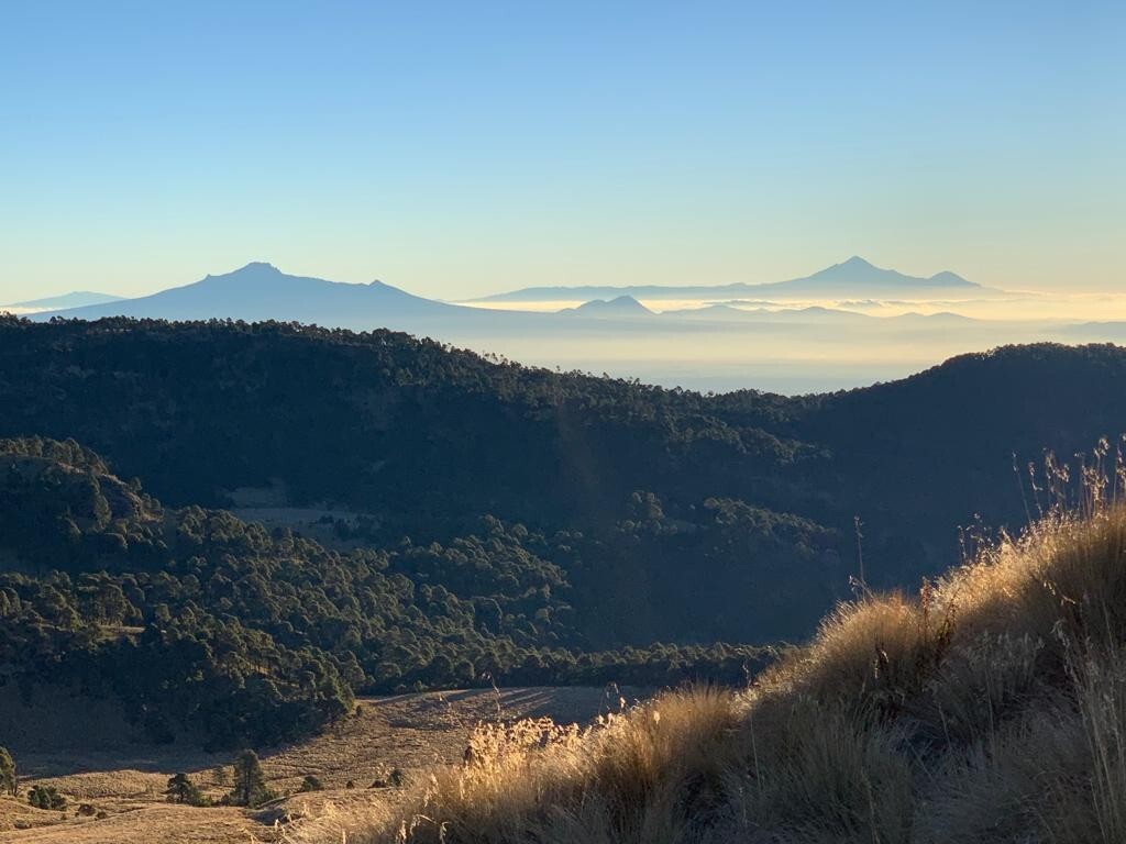 Malinche and Orizaba in the distance