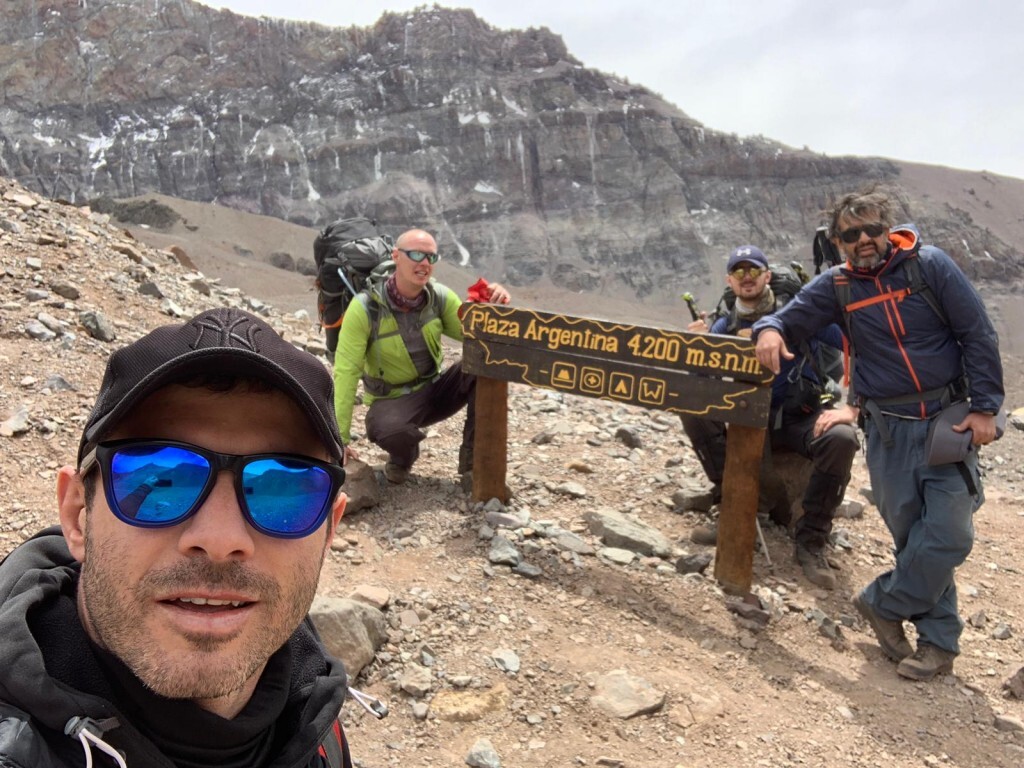 Adventure Peaks Team arriving at Plaza Argentinas Base Camp