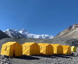 Happy Clients With The New Sleeping Tents at Everest BC