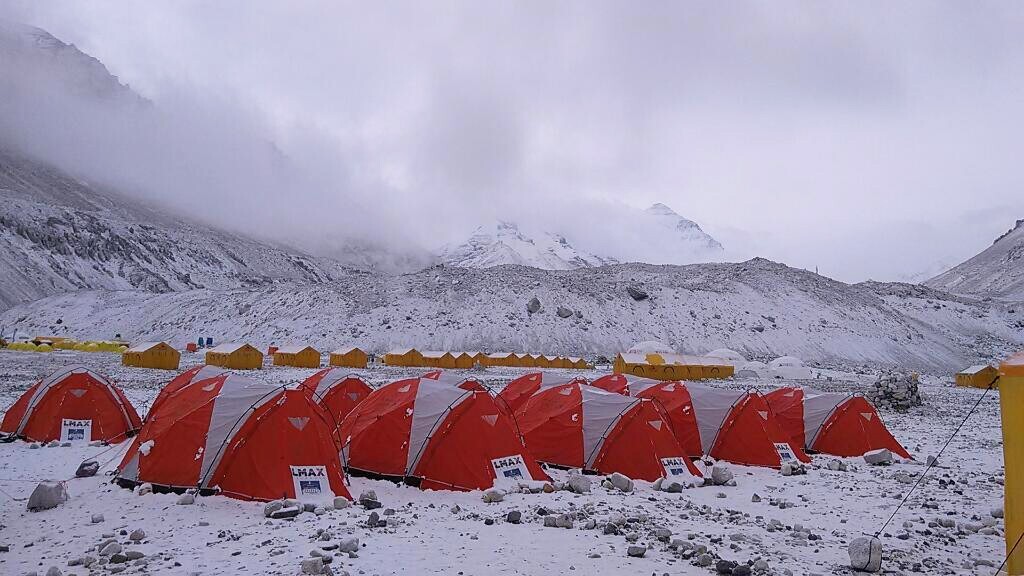 Tents ready for the Rugby group