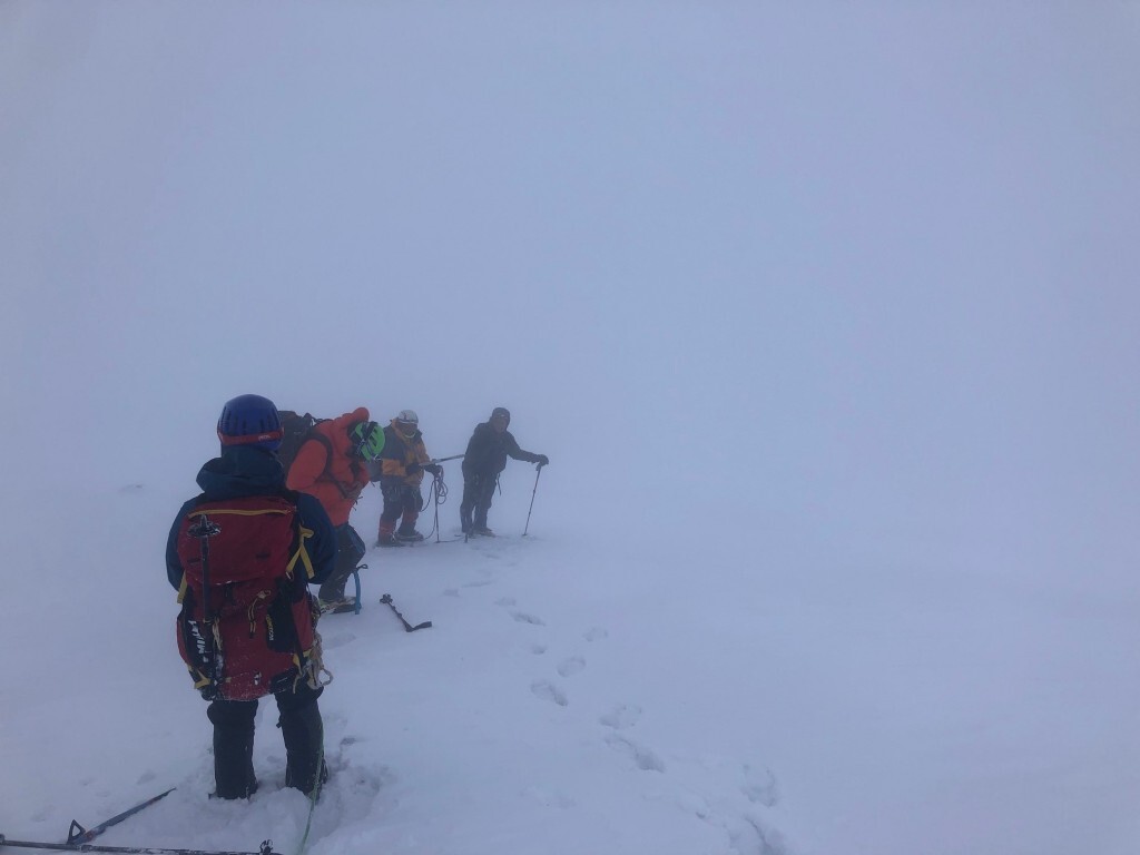 Descending Cayambe in The Mist