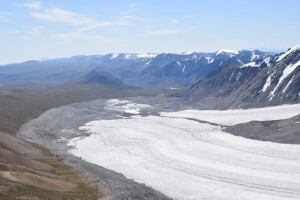 Looking down the Potaniin glacier