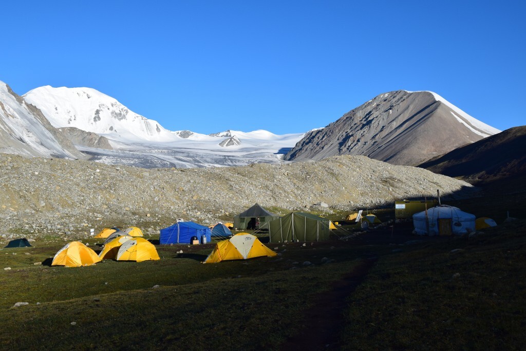 Base camp looking up the glacier