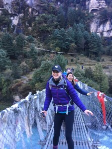 Vicky and Amber test the bridge!