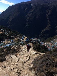 The path out of Namche towards the Everest view hotel