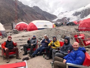 Relaxing at Base Camp After Summit Bid